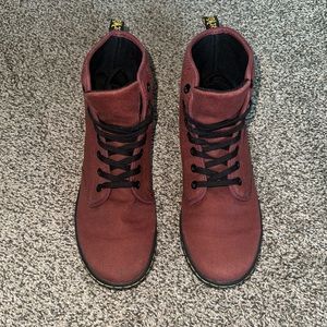 Maroon/Red canvas Doc Martens